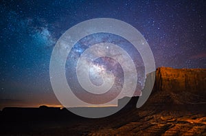 Milky Way above Monument Valley, Utah, USA