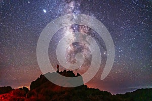 Milky Way in Caldera de Taburiente Natural Park on the island of La Palma, Canary Islands, Spain photo