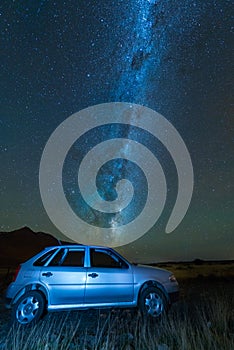 Milky way and a car, Southern Patagonia