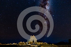 Milky way at Church of the Good Shepherd Lake Tekapo New Zealand