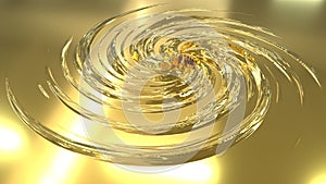 The Milky Way galaxy. Golden texture of a swirling vortex with a center. Gold background with a twisted pattern