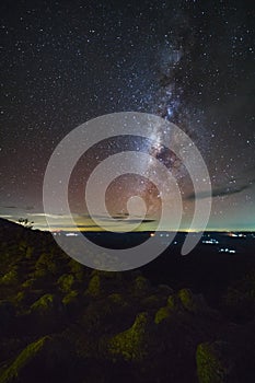 Milky way galaxy with knob stone ground is name Lan Hin Pum view