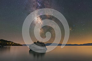 Milky Way Galaxy over Bonsai Rock, Lake Tahoe.