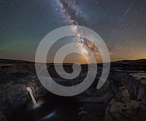 Milky Way Galaxy over Palouse Falls in Washington State