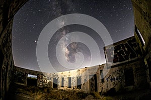 Milky Way galaxy over the runs of the Buckman Springs lithia water bottling plant