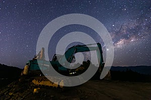 Milky way galaxy and stars on sky at night