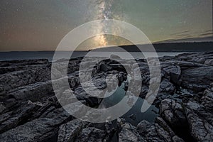 Milky Way galaxy visible from Otter Point Overlook in Maine