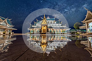 Milky Way galaxy at wat pa phu kon temple