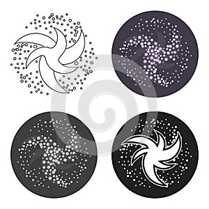 Milky way icon in cartoon style on white background. Space symbol stock vector illustration.