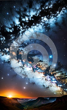 Milky way illustration Artificial Intelligence artwork generated