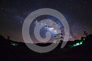 Milky way, Long exposure photograph, with grain