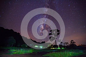 Milky way long exposure at Phu Hin Rong Kla National Park,Phitsanulok Thailand