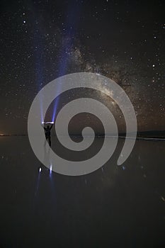 Milky Way mirror at Zhaka Lake CHINA photo