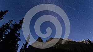 Milky way and moonlight time lapse, Yoho National Park