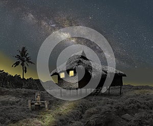 Milky way, Nipa hut, cosmic peace