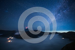 Milky way over Bromo National Park, Java