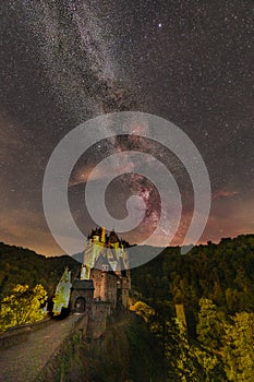 Milky Way over Eltz Castle