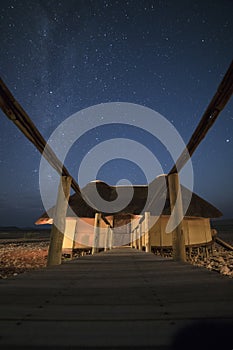 Milky Way over a hotel room