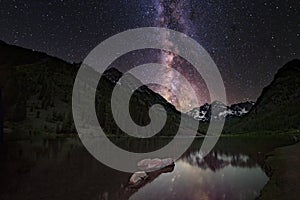 Milky Way over Maroon Bells, Aspen, Colorado, USA