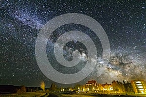 Milky Way over Old Faithful, Yellowstone National Park