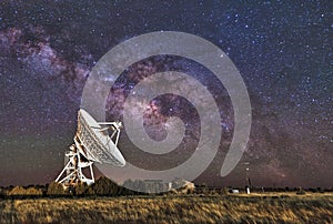 Milky Way over Radio Telescope photo