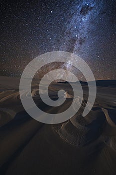 Milky way over sand dunes