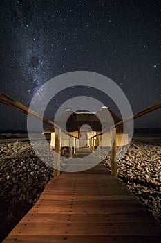 Milky Way over a small shack