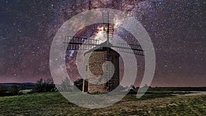 Milky Way over the windmill