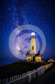 Milky Way at Pigeon Point Lighthouse, Pescadero, California