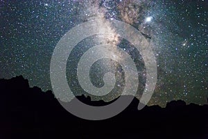 Milky Way Rising over Chisos Basin in Big Bend National Park