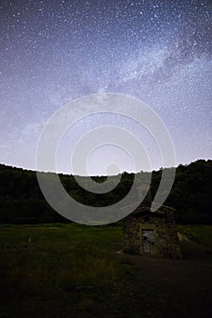 Milky way in Santa Margarida volcano, La Garrotxa, Spain