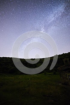 Milky way in Santa Margarida volcano, La Garrotxa, Spain