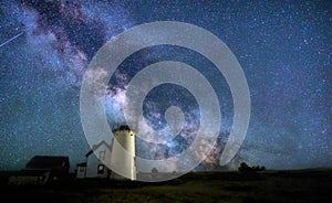 Milky Way and Stars at Chatham, Cape Cod Lighthouse photo
