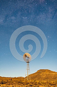 Milky Way stars with windmill