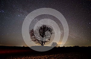 Milky way strars observing over latvian fields