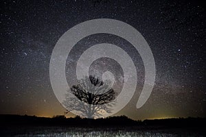 Milky way strars observing over latvian fields