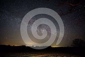 Milky way strars observing over latvian fields