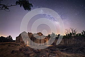 Milkyway over abandoned Visigoth hermitage in Cadiz, Andalusia, photo