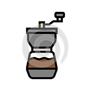 mill coffee grinder manual color icon vector illustration