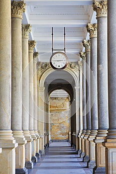 Mill colonnade (Mlynska kolonada) in Karlovy Vary, Czech Republic.