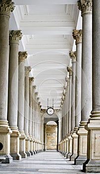 Mill colonnade (Mlynska kolonada) in Karlovy Vary, Czech Republic.