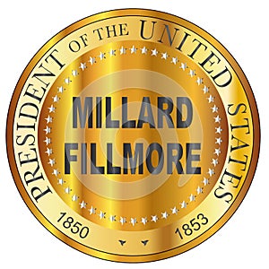 Millard Fillmore Gold Metal Stamp photo