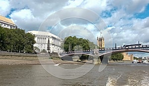 Millbank and Lambeth Bridge in Westminster, London