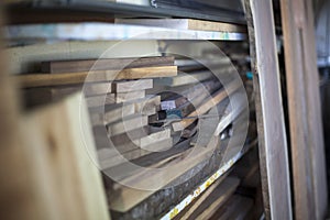 Milled lumber is stacked and ready for woodworker.