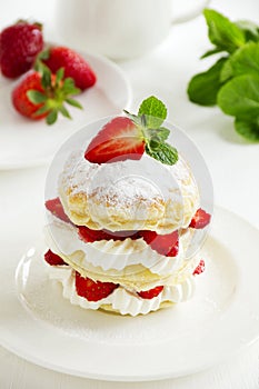 Millefeuille with strawberries photo