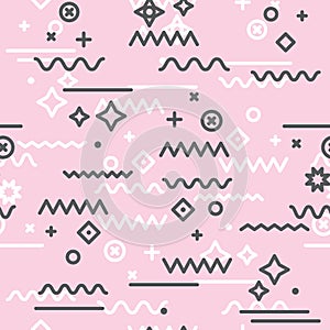 Millenial Pink Abstract Geometry Seamless Pattern