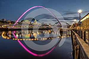 Millennium Bridge on the Quayside of Gateshead