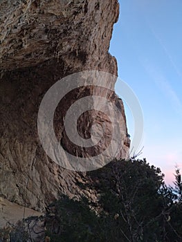 Millenium cave in a limestone cliff in cala gonone sardinia