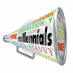 Millennials Bullhorn Megaphone Marketing Advertising Generation