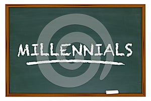 Millennials Generation Y Demo Group Chalk Board Word